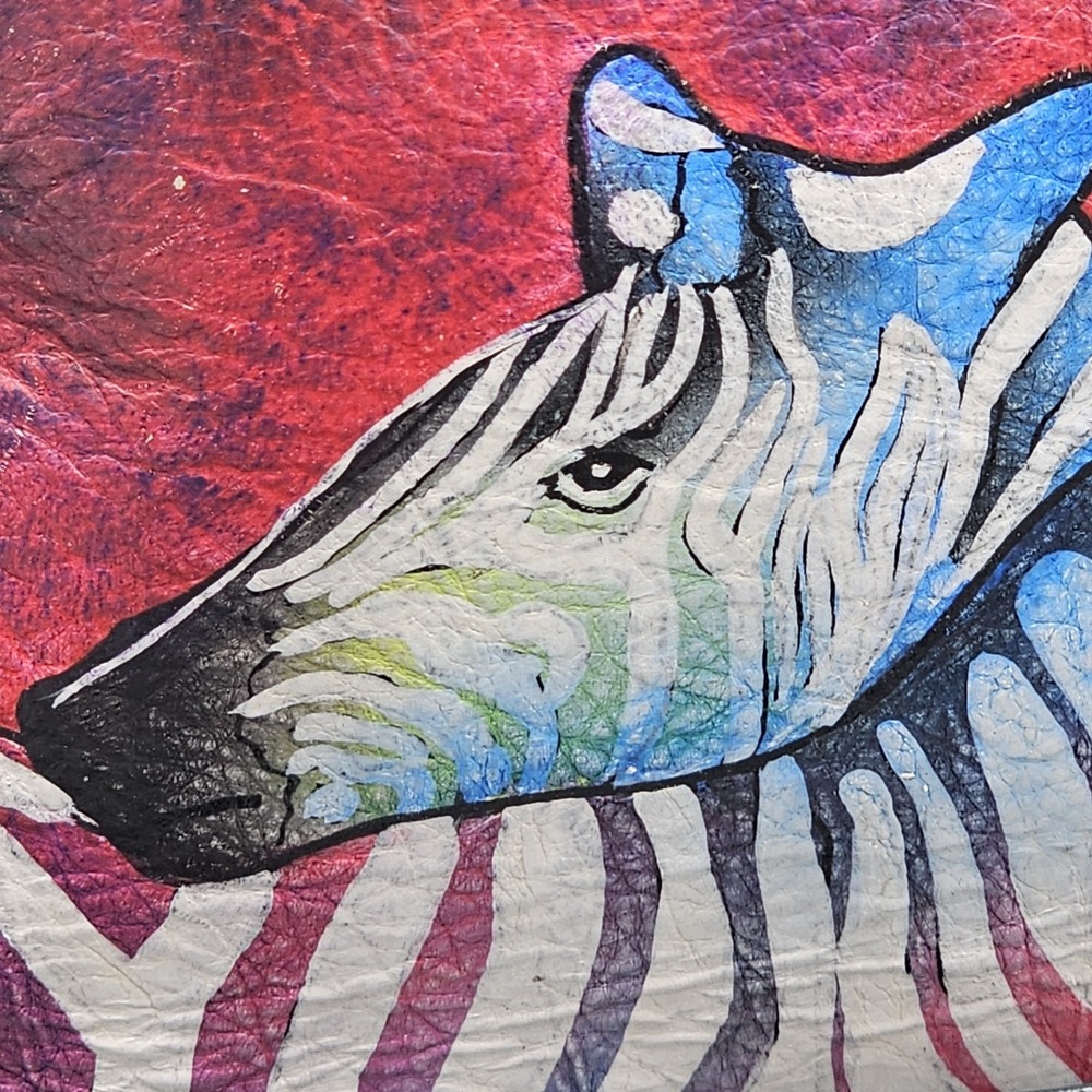 Artistic Expressions by Sharif 1827 Hand-Painted Zebra Bag Limited Edition RARE - Picture 2 of 11